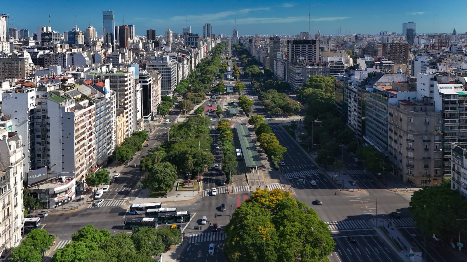 Aerial view of high-rise buildings in Argentina